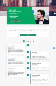 18 Best Html Resume Templates For Awesome Personal Websites 2018 with size 850 X 1306