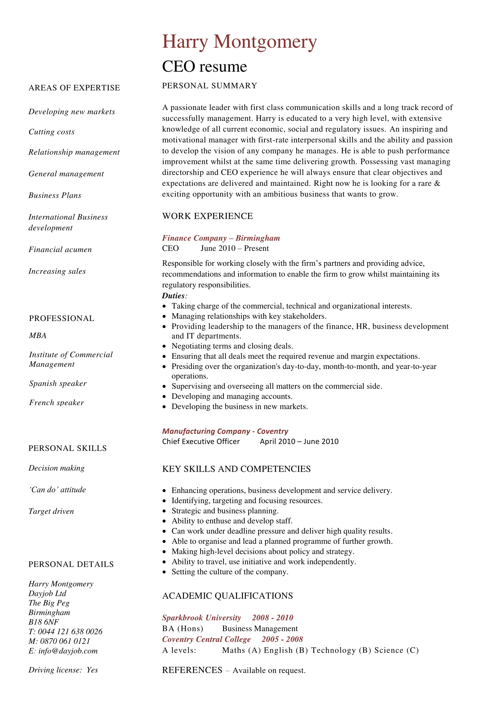 24 Award Winning Ceo Resume Templates Wisestep throughout dimensions 1654 X 2339