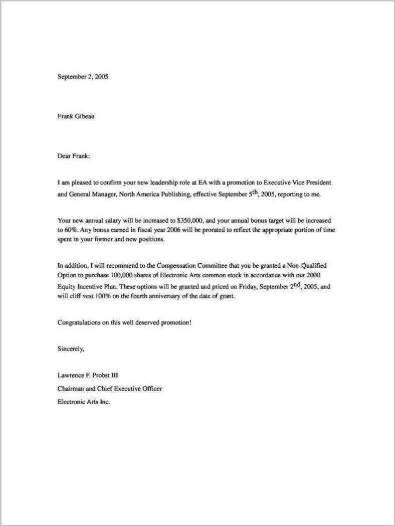 29 Promotion Letter Templates Pdf Doc Free Premium Templates in sizing 788 X 1049