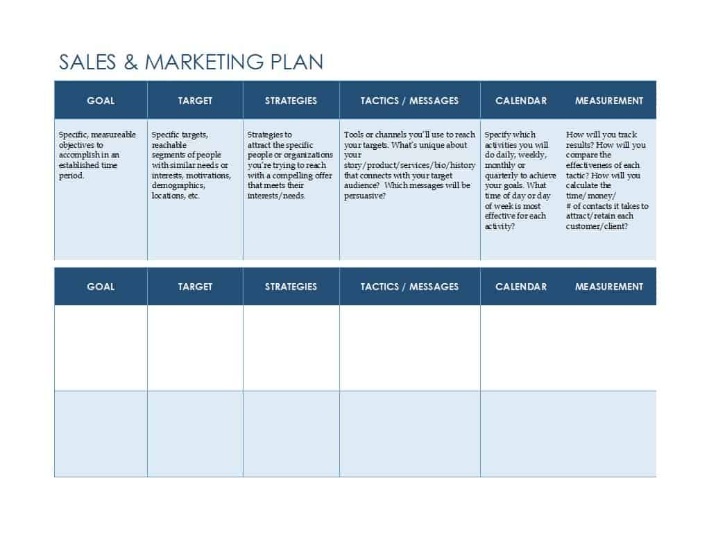 32 Sales Plan Sales Strategy Templates Word Excel intended for measurements 1045 X 797