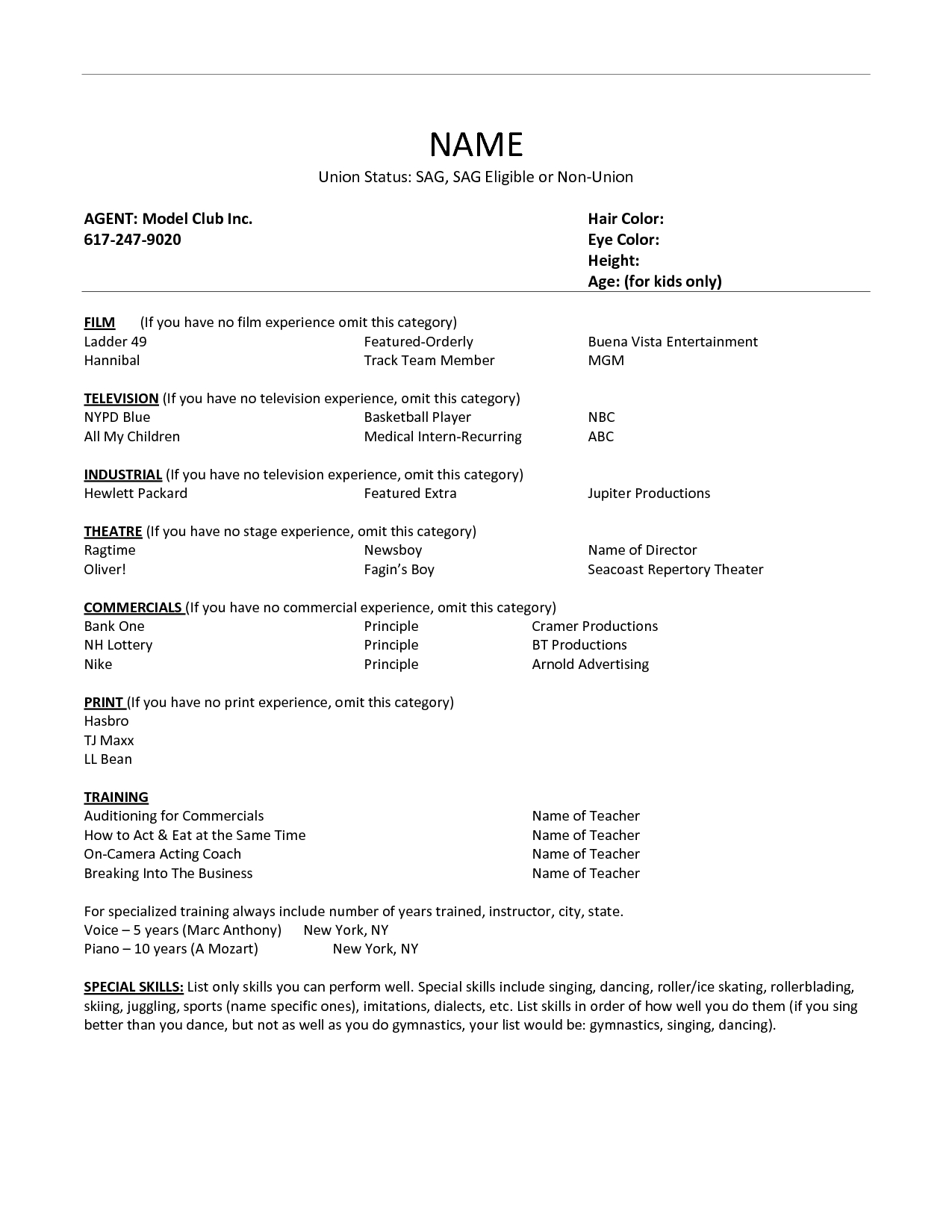 35 Child Modeling Resume Sample Wwwfreewareupdater with dimensions 1275 X 1650