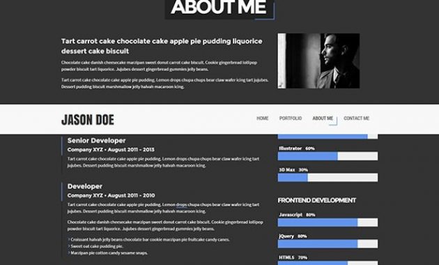 41 Html5 Resume Templates Free Samples Examples Format Download with regard to size 600 X 1796