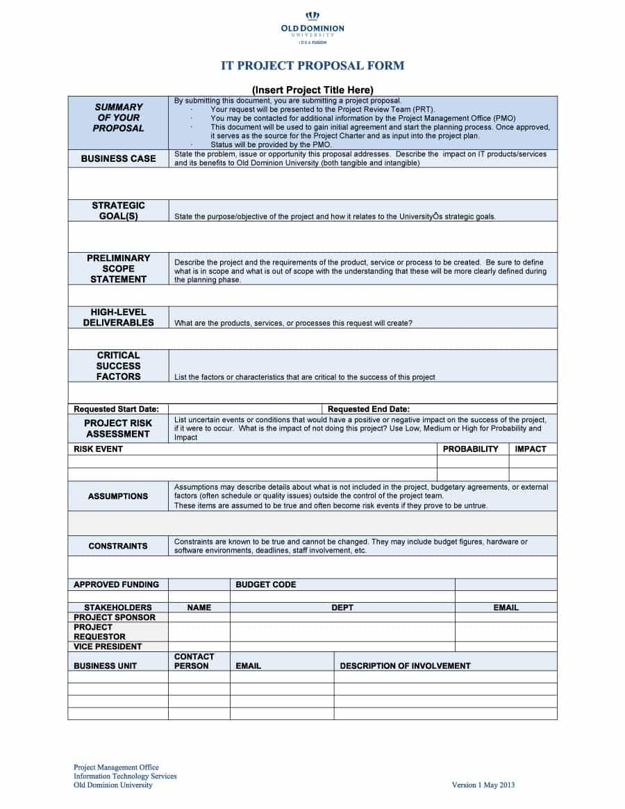 43 Professional Project Proposal Templates Template Lab for sizing 900 X 1165