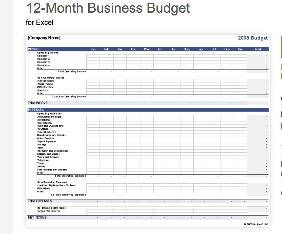 7 Free Small Business Budget Templates Fundbox Blog pertaining to proportions 1114 X 924