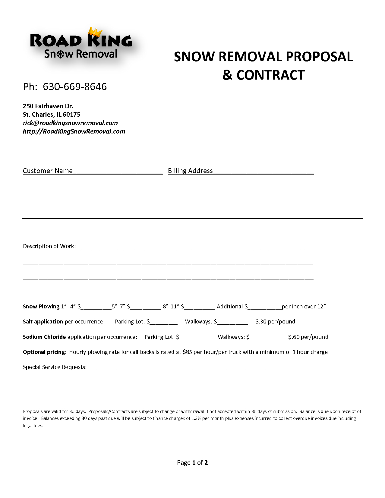 8 Snow Removal Contract Template Timeline Template for dimensions 1277 X 1652