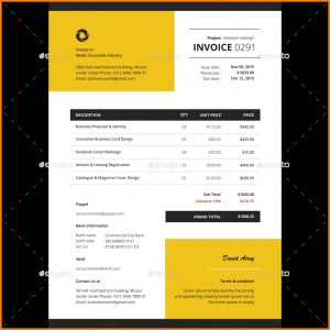 9 Design Invoice Template Illustrator Grittrader inside proportions 910 X 910