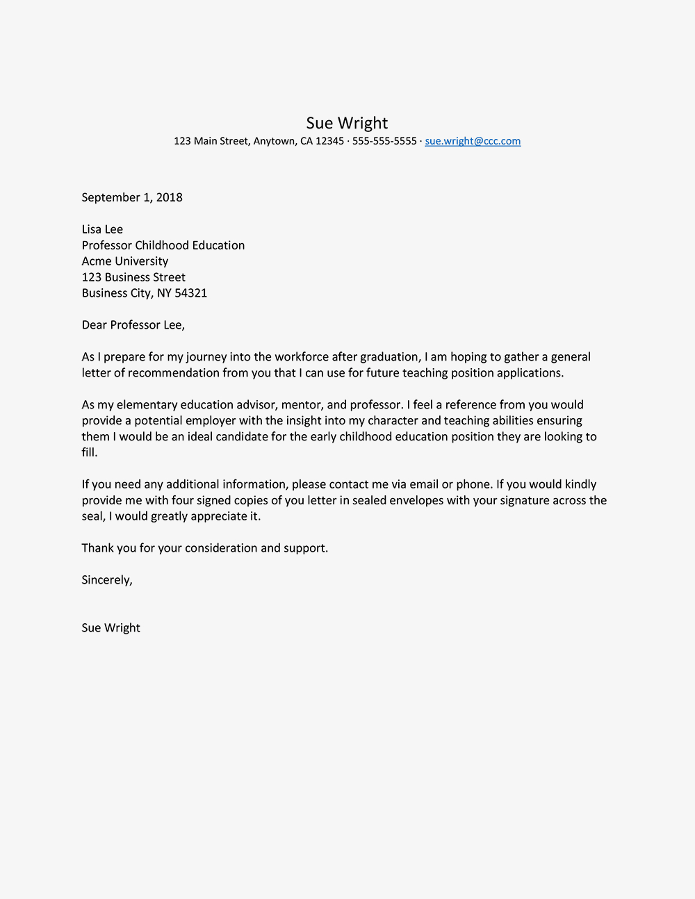 Academic Reference Letter And Request Examples with measurements 1000 X 1294