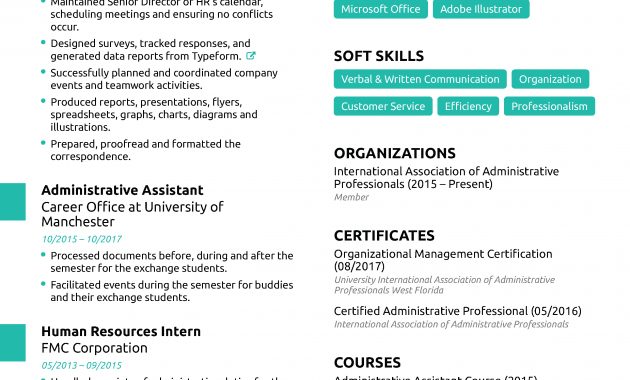 Administrative Assistant Resume 2018 Guide Examples regarding proportions 2480 X 3509