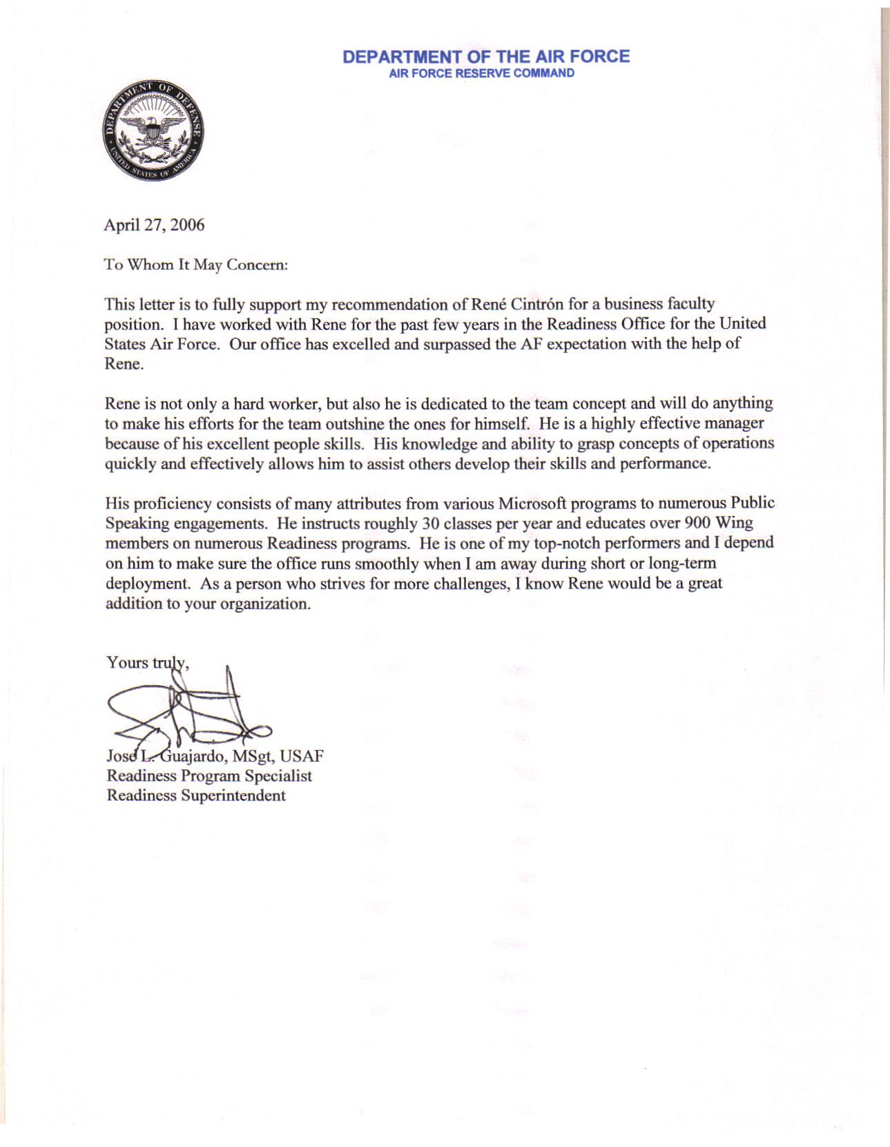 Air Force Letter Of Recommendation Sample Best Template Dldownload with sizing 1289 X 1661