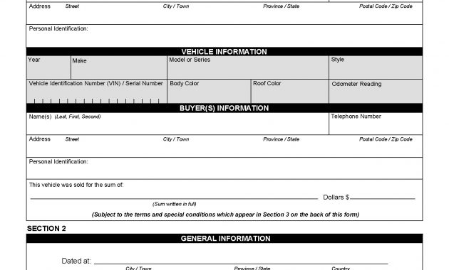 Alberta Bill Of Sale Form For Vehicle Legal Forms And Business with size 1700 X 2200