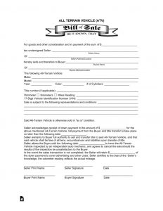 All Terrain Vehicle Atv Bill Of Sale Form Eforms Free Fillable in measurements 791 X 1024