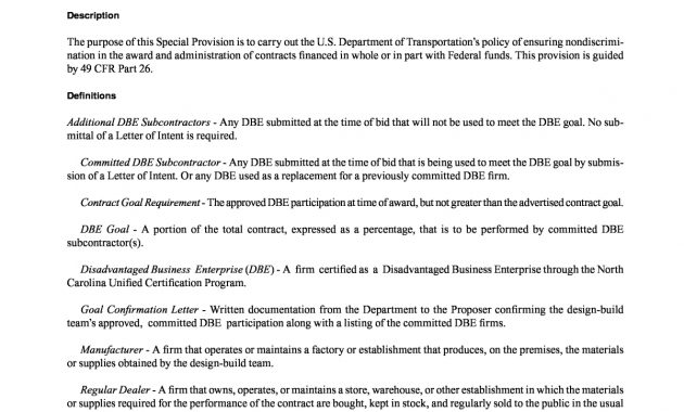 Appendix B Sample Rfp Language For Dbe Contract Goals For Design with proportions 1200 X 1552