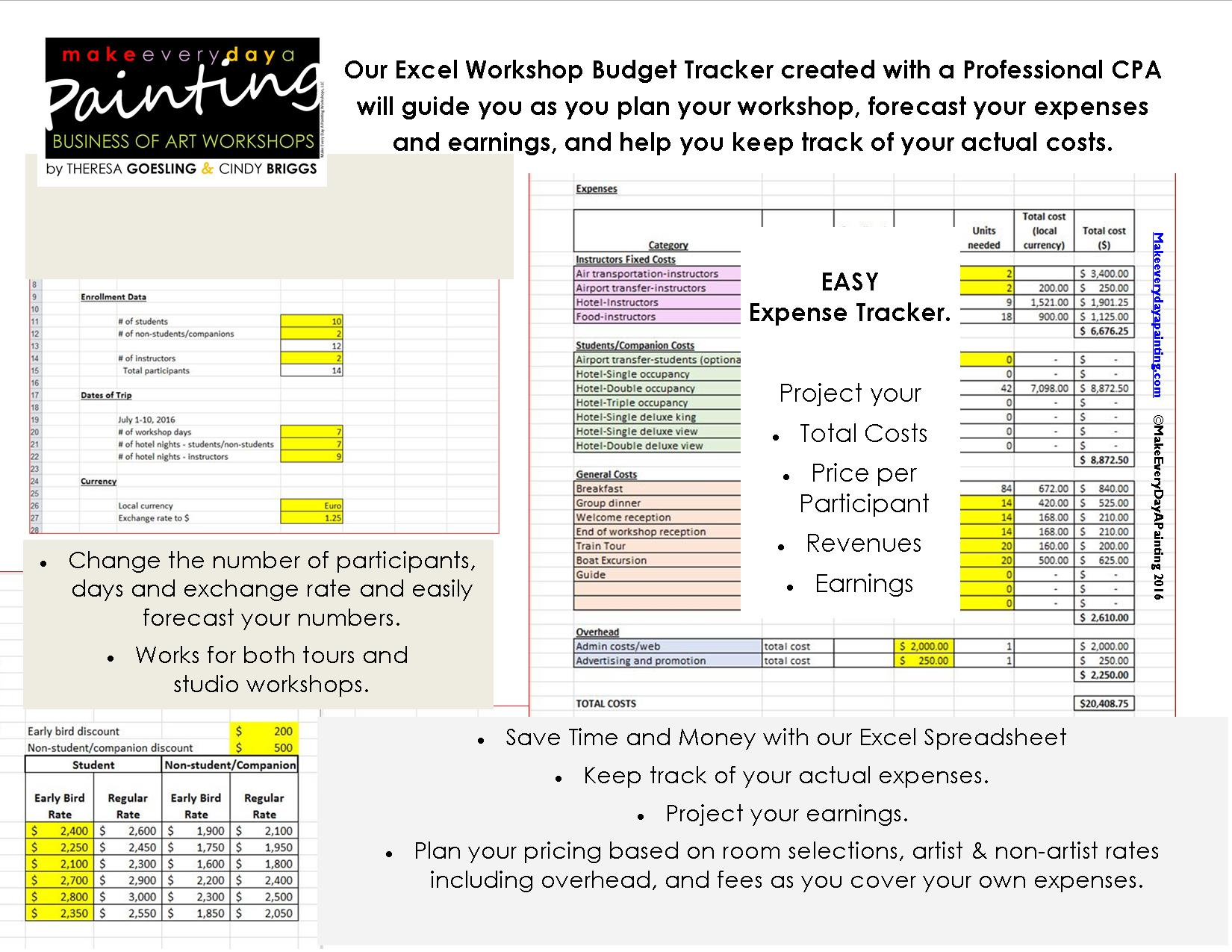 Art Workshop Budget Tracker with regard to proportions 1650 X 1275