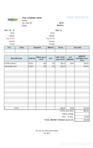 Australian Gst Invoice Template 2 for measurements 744 X 1189