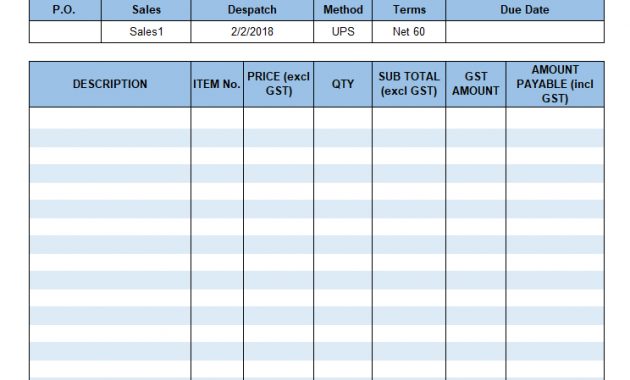 Australian Gst Invoice Template for sizing 744 X 1189