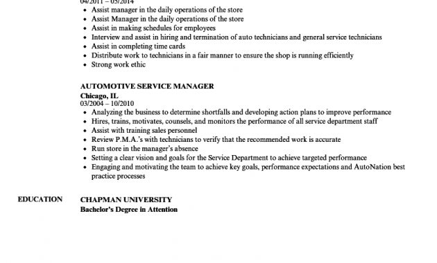 Automotive Service Manager Resume Samples Velvet Jobs within sizing 860 X 1240