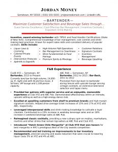 Bartender Resume Sample Monster regarding proportions 1700 X 2200