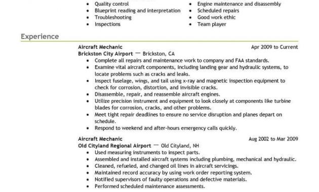 Best Aircraft Mechanic Resume Example Livecareer throughout measurements 800 X 1035