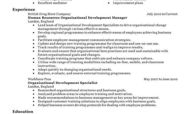 Best Organizational Development Resume Example Livecareer regarding sizing 800 X 1035