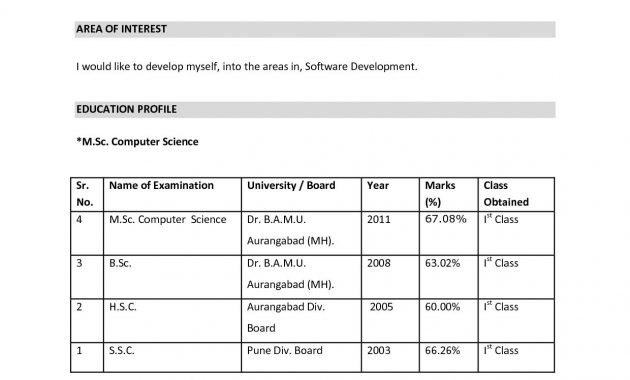 Best Resume Format Pdf For Freshers Sample Job Resume Format Vinay within sizing 1240 X 1754