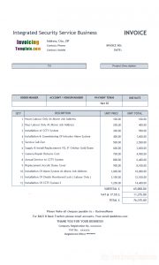 Bill Format For Integrated Security Service inside dimensions 711 X 1187