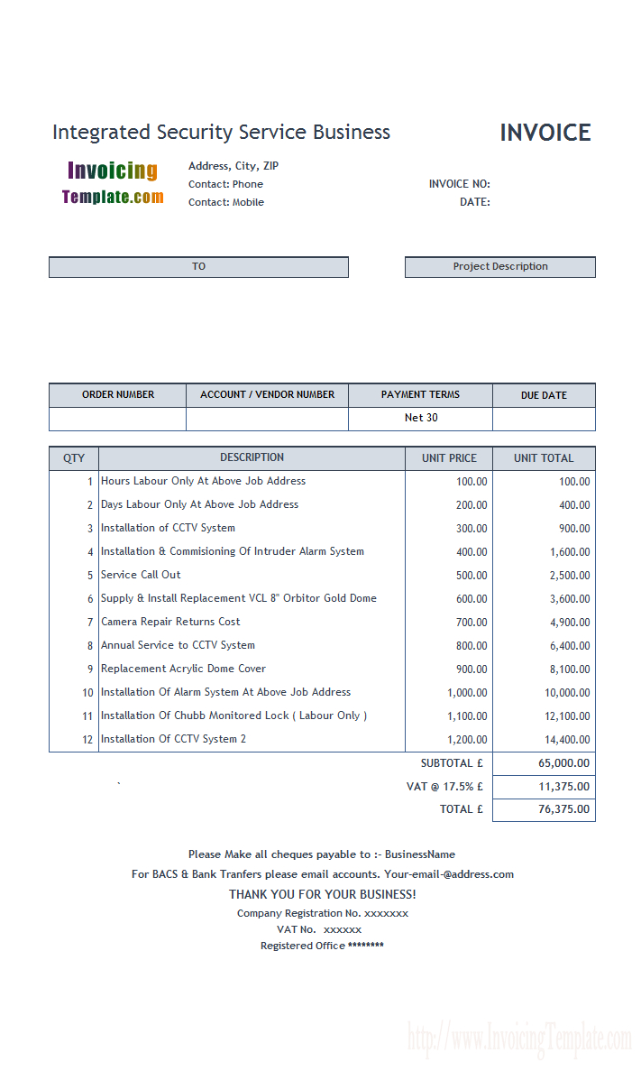 Bill Format For Integrated Security Service inside dimensions 711 X 1187