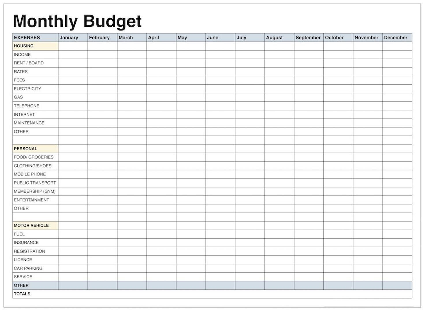 Blank Monthly Budget Template Pdf Blank Templates Pinterest inside dimensions 1472 X 1080