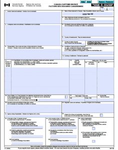 Canada Customs Invoice Free Canada Customs Commercial Invoice pertaining to proportions 1086 X 1378