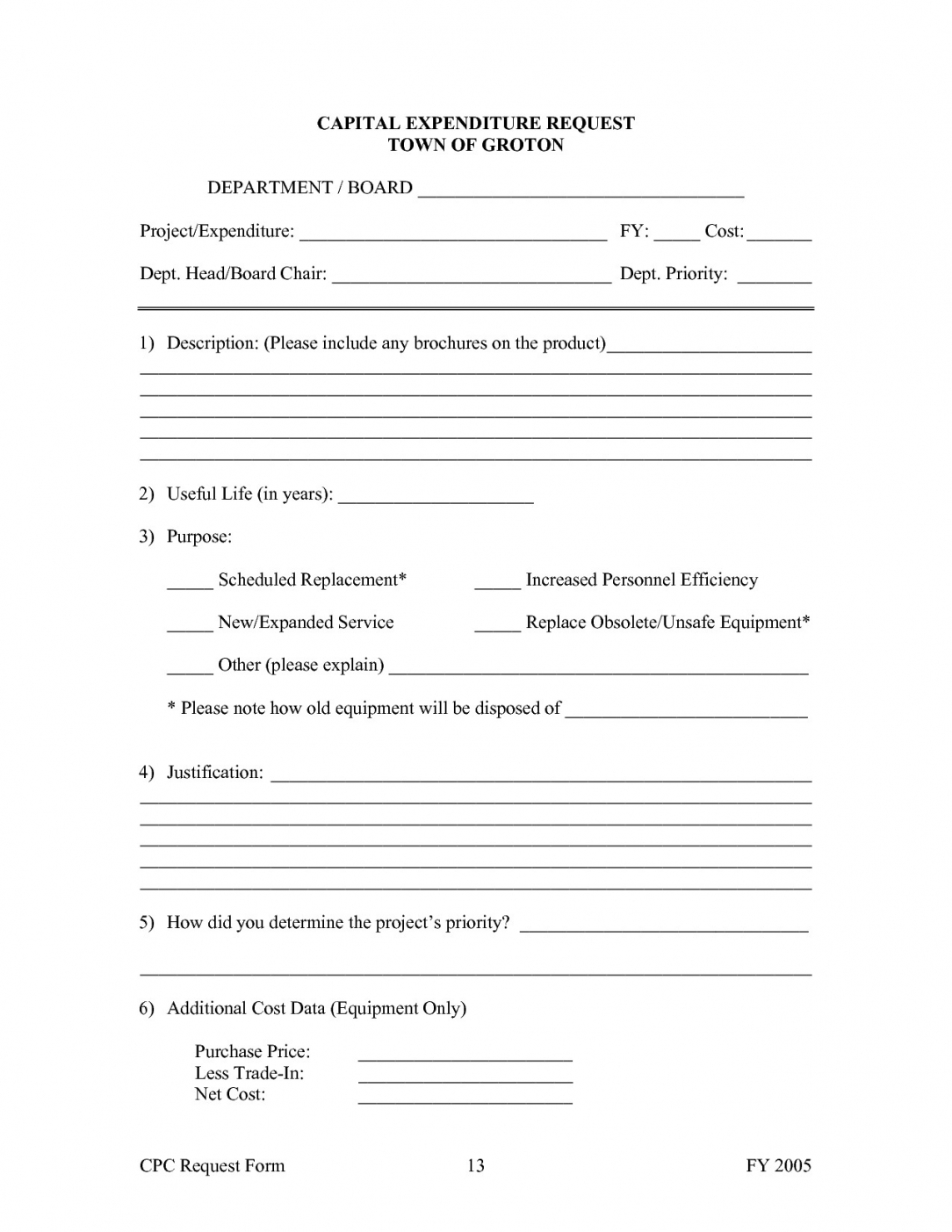 Capital Expenditure Proposal Template Personalinjurylovesite intended for sizing 1084 X 1403