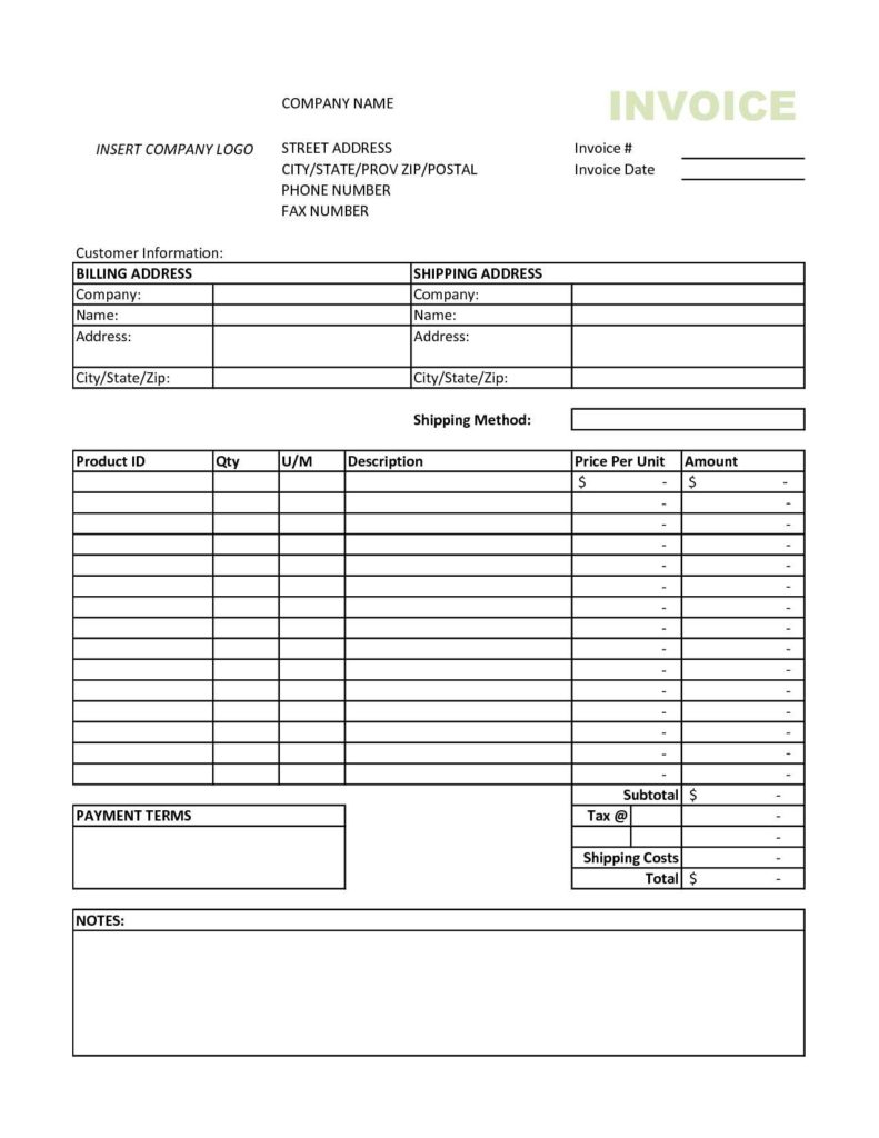 Car Repair Invoice Template Free And Invoice Template On Excel 2010 with measurements 791 X 1024