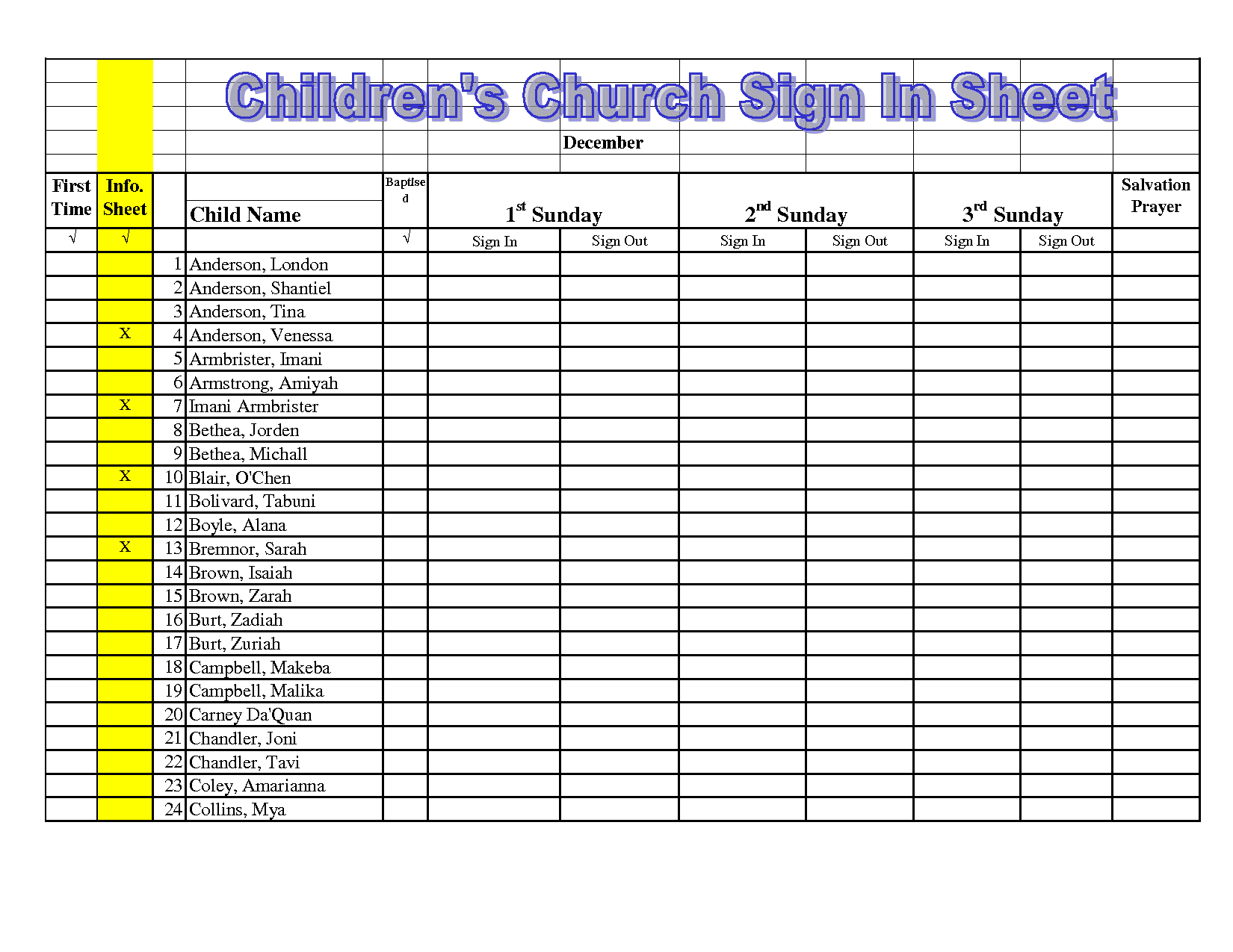 Childrens Church Sign In Sheet Template Google Search Childrens in proportions 1650 X 1275