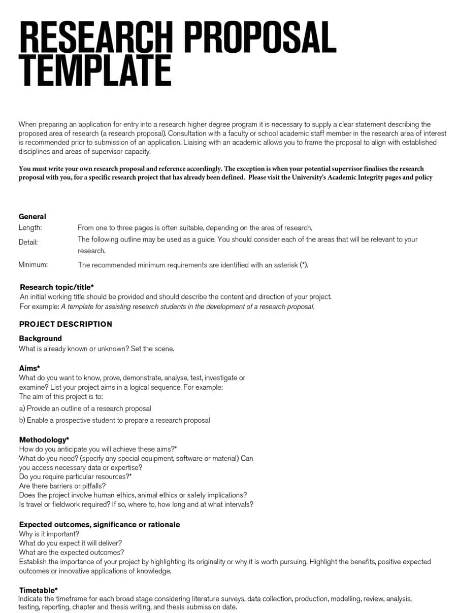 Choose From 40 Research Proposal Templates Examples 100 Free in proportions 900 X 1208