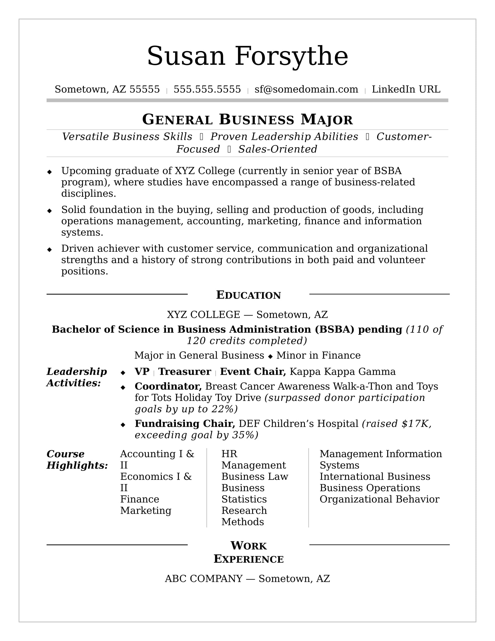 College Resume Sample Monster with regard to dimensions 1700 X 2200