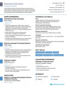 Computer Science Resume 2018 Guide Examples regarding measurements 2550 X 3300