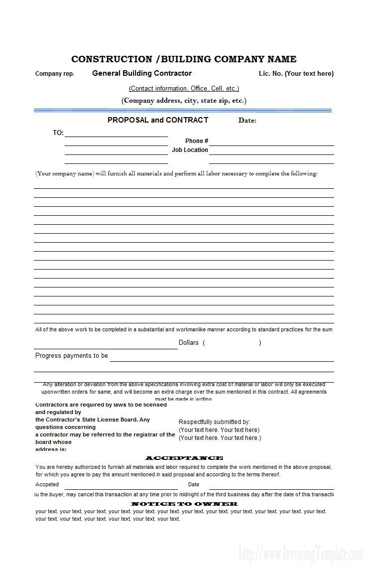 Concrete Construction Proposal Template Sample 1885 Searchexecutive regarding sizing 739 X 1148