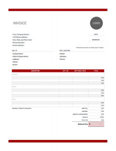 Construction Invoice Template Invoice Simple pertaining to size 1275 X 1650