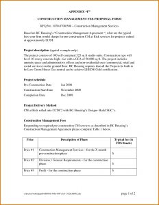 Construction Management Proposal Examples Fast 7 Fee Proposal with proportions 1285 X 1660