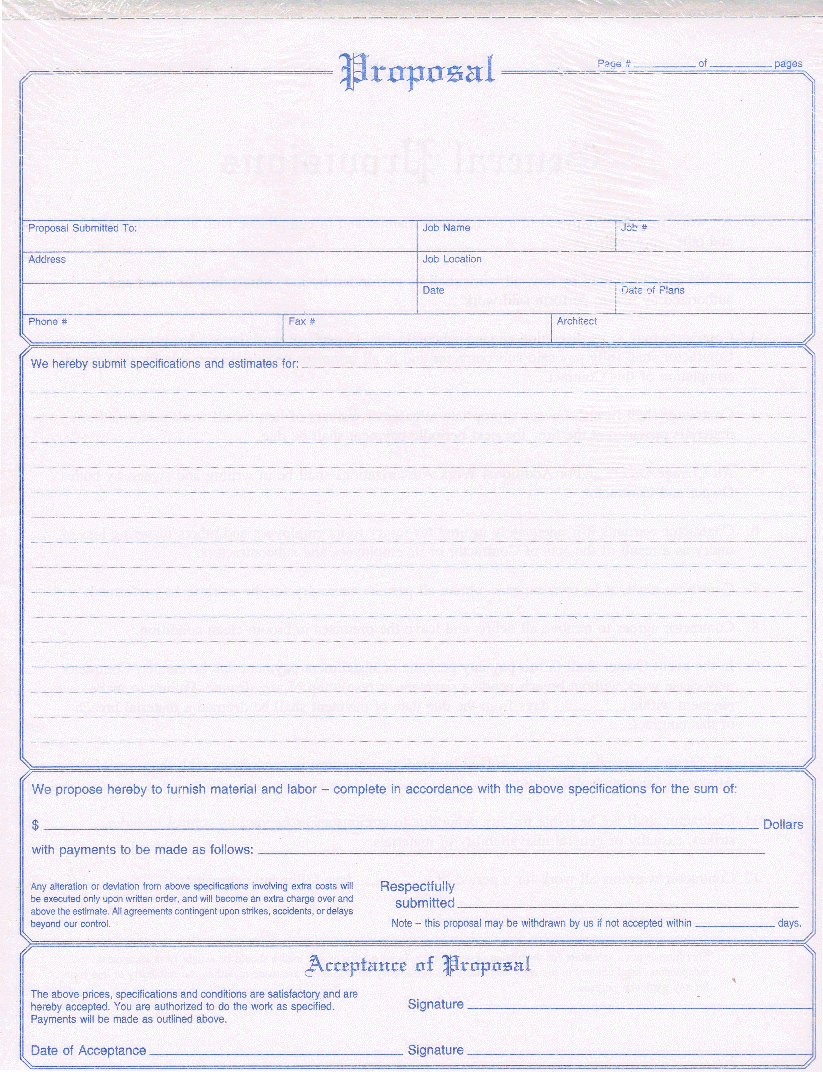 Construction Proposal Template Adams Nc3819 Contractors Proposal with regard to sizing 823 X 1072