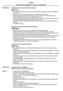 Construction Superintendent Resume Samples Velvet Jobs within dimensions 860 X 1240