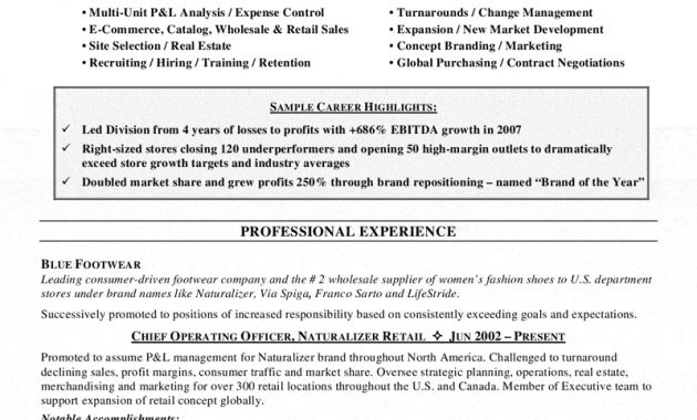 Coo Chief Operating Officer Resume with regard to measurements 800 X 1035