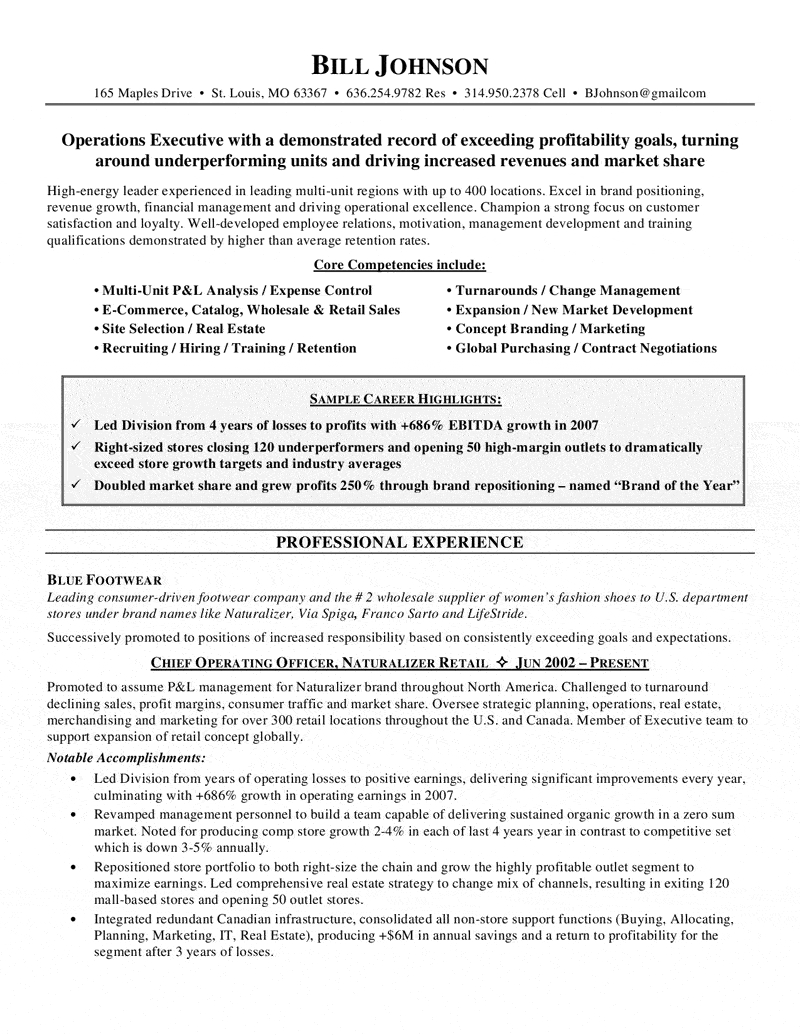 Coo Chief Operating Officer Resume with regard to measurements 800 X 1035