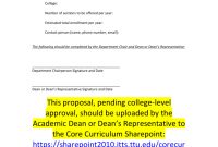 Core Curriculum Course Proposal Template regarding dimensions 791 X 1024