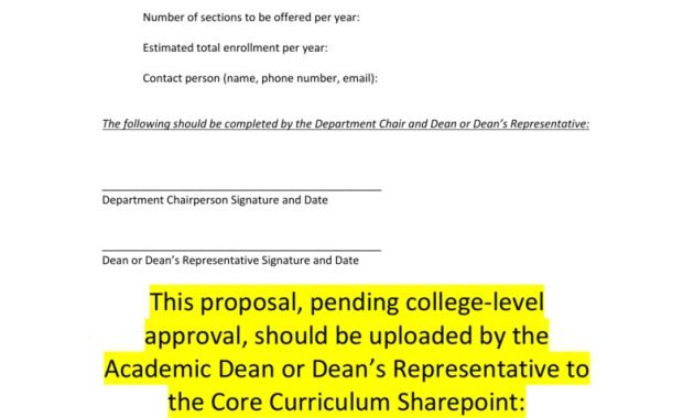 Core Curriculum Course Proposal Template regarding dimensions 791 X 1024