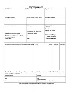 Customs Proforma Invoice Yelomdigitalsiteco within proportions 1275 X 1650