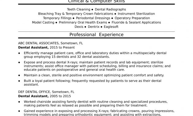 Dental Assistant Resume Sample Monster intended for dimensions 1700 X 2200