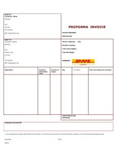 Dhl Proforma Invoice Template Invoice Template Free 2016 Meaning for dimensions 1275 X 1650