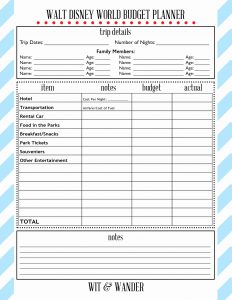 Disney Planning Spreadsheet Template Inspirational Walt Disney World for dimensions 1583 X 2048