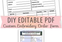 Diy Editable Pdf Embroidery Order Form Invoice Blank Letter Size with regard to measurements 735 X 1100