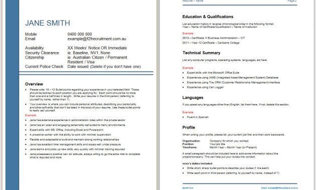 Download A Resume Template Face2face Recruitment regarding dimensions 1169 X 754