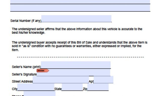 Download General Blank Bill Of Sale Form Pdf Word Wikidownload with sizing 808 X 1046